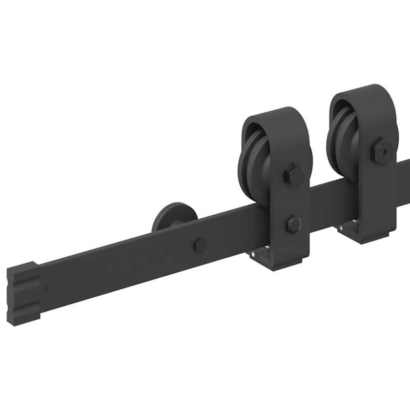 Schuifdeur – Binnendeur – Houten Deur – Loftdeur – Schuifdeursysteem – Zwaar Massief Hout – 59,94 cm Breed – 137,16 cm Hoog – Zwarte Handgrepen – Duurzaam & Gebruiksvriendelijk