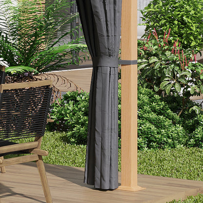 Tuinprieel – Tuinkamer – Overkapping – Pergola – Tuinpaviljoen – Aluminium Frame – Polyester Dak met UV Bescherming – Donkergrijs