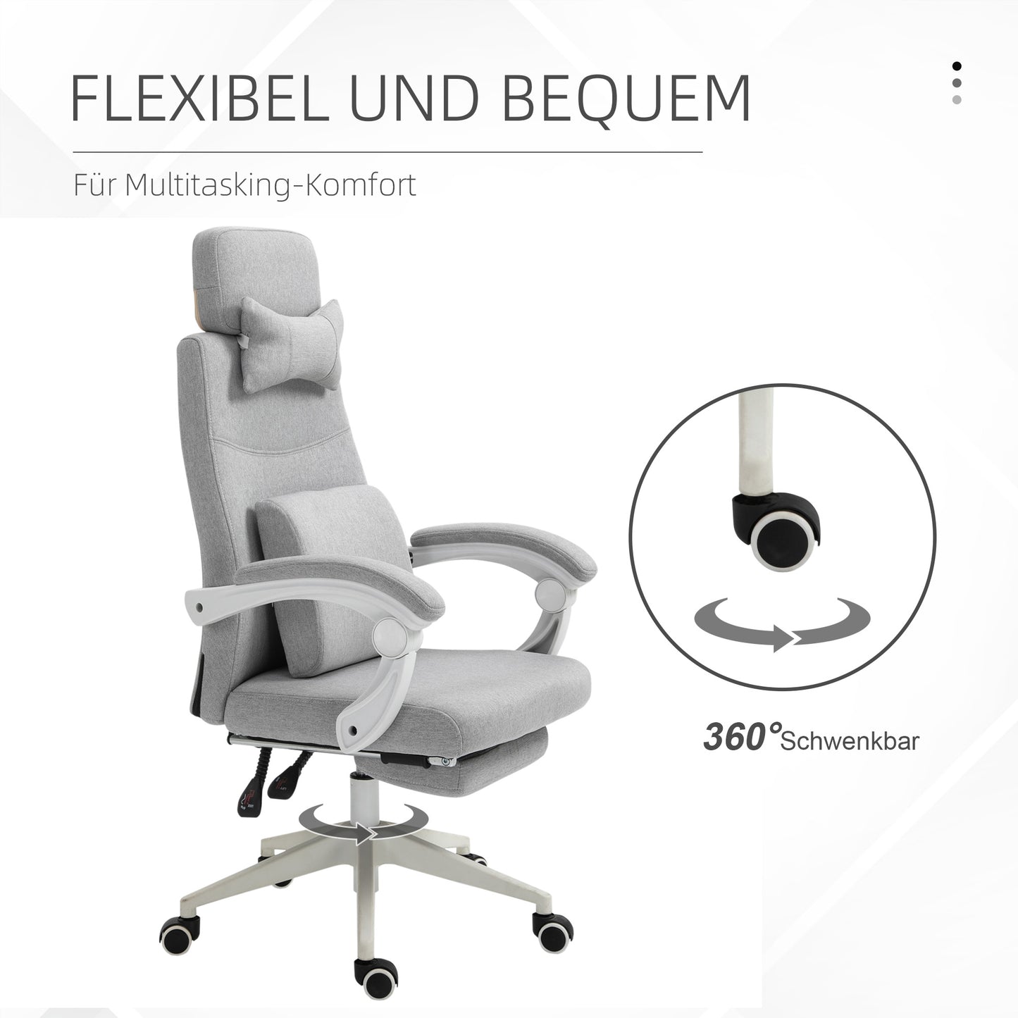 Gamingstoel – Gamestoel – Bureaustoel – Gaming Chair – Ergonomische Stoel – Verstelbare Zithoogte – Uittrekbare Voetensteun – Polyester & Foam – 62x68x117-127 cm