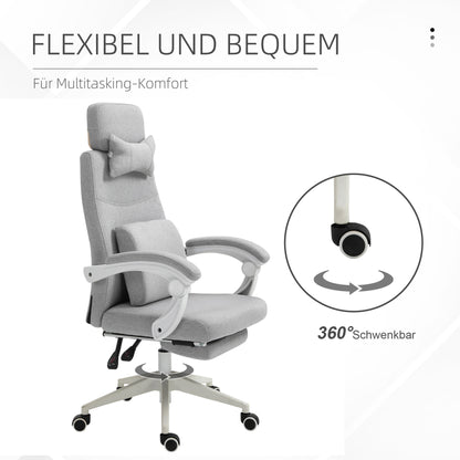 Gamingstoel – Gamestoel – Bureaustoel – Gaming Chair – Ergonomische Stoel – Verstelbare Zithoogte – Uittrekbare Voetensteun – Polyester & Foam – 62x68x117-127 cm