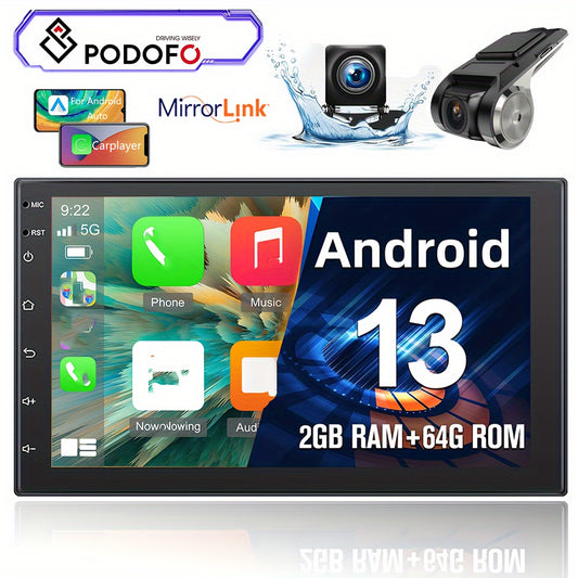 Autoradio – 2DIN Autoradio – Multimedia Speler – Navigatiesysteem – Touchscreen Radio – 7 Inch IPS Scherm – Draadloze CarPlay & Android Auto – Inclusief Achteruitrijcamera