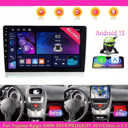 Autoradio – Android Autoradio – 2-DIN Autoradio – Carplay Radio – DAB+ Radio – 10,1 Inch Touchscreen – Draadloos CarPlay & Android Auto