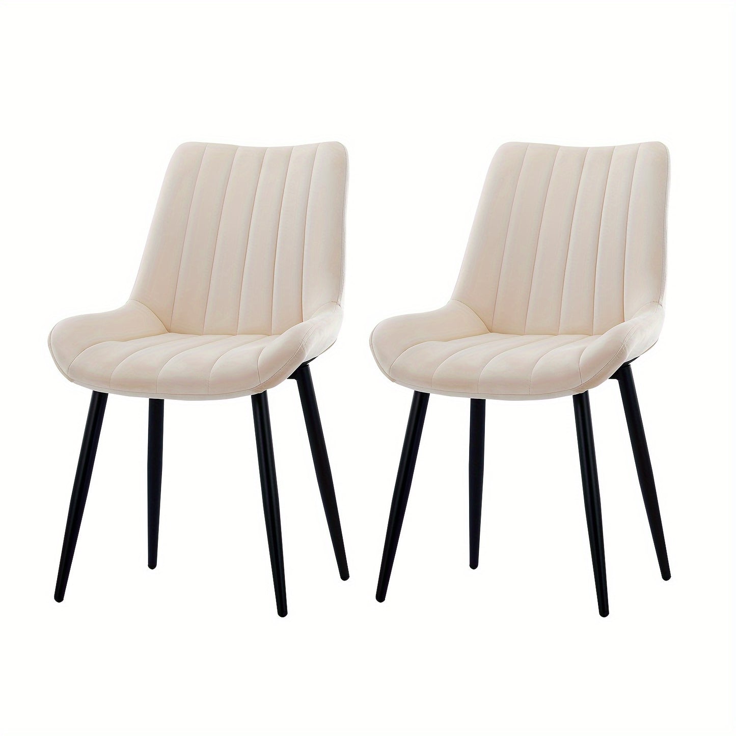 Eetkamerstoelen – Stoelen – Keukenstoelen – Velvet Stoelen – Set Van 2 Zwart – Metalen Poot – Comfortabel Memory Foam