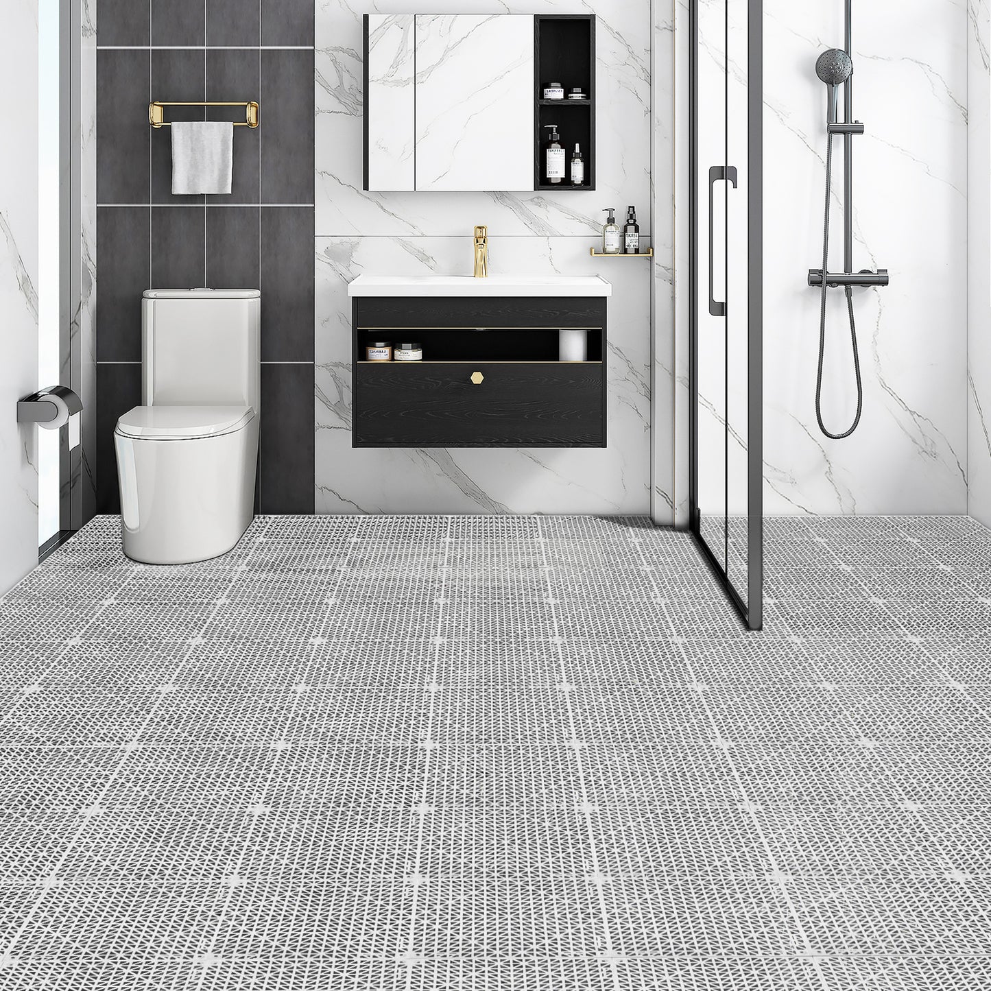 Modulaire Drainagematten – Drainage Tegels – Antislip Matten – Waterafvoer Vloermatten – PVC Legplaten – 50 Stuks 30x30 cm – Duurzaam en Eenvoudig Koppelbaar – Grijs