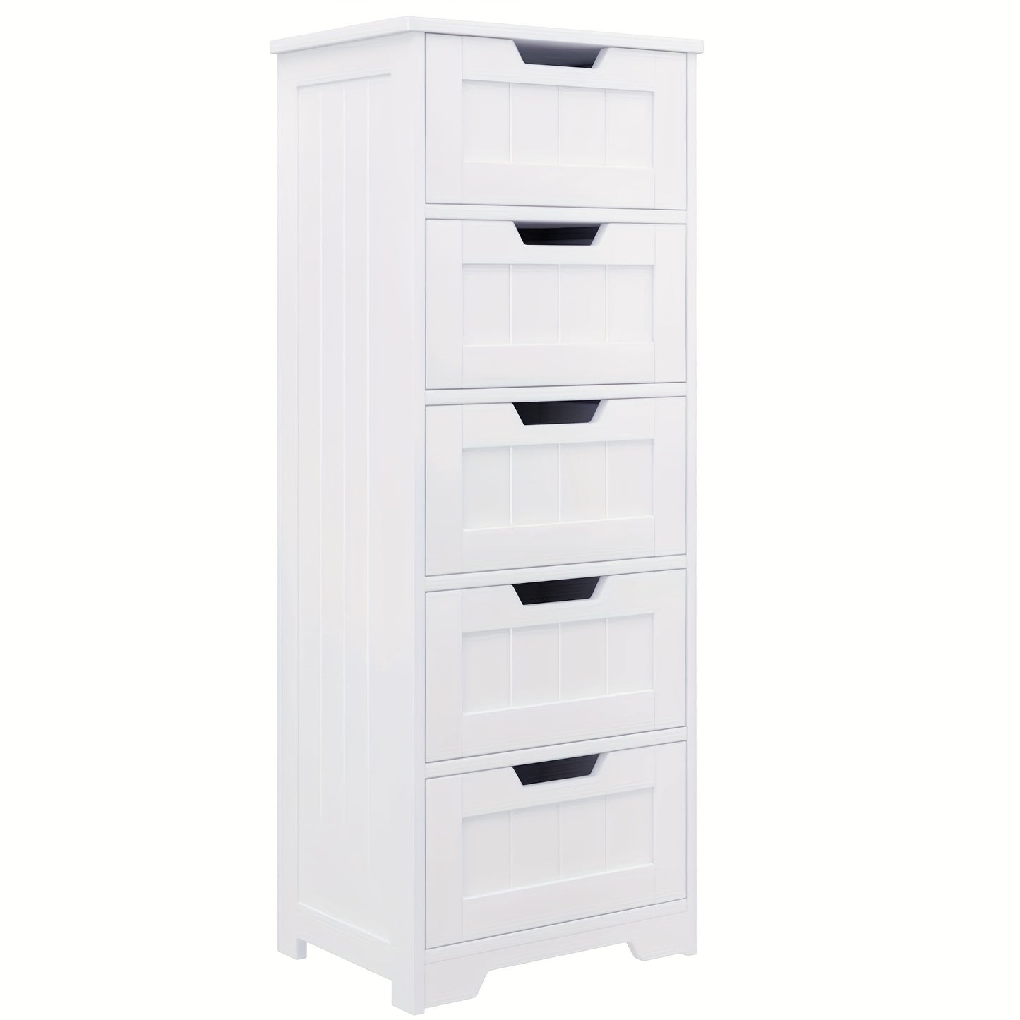 Opbergkast Wit – Ladenkast – Opbergmeubel – Ladekast – Opbergkast Badkamer – 40x30x102 cm – Vijf Lades – Duurzaam MDF Hout – Vrijstaand – Metalen Handgrepen