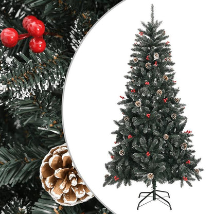 Kerstboom Kunstboom Kunstkerstboom Kunstversiering Nepboom – 210 cm Groen PVC – Natuurlijk Uitziende Dennennaalden – Stevige Metalen Standaard