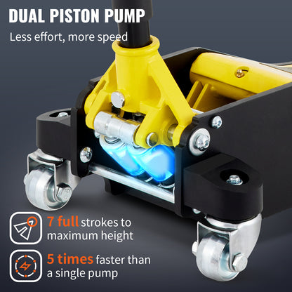 Krik – Garagekrik – Autokrik – Vloerkrik – Potkrik – 3 Ton Draagvermogen – Low Profile Aluminium en Staal