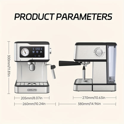 Espressomachine – Koffiezetapparaat – Cappuccinomachine – Latte Macchiatomachine – Melkopschuimer – 3-Speed Temperatuurregeling – 1,5L Afneembaar Waterreservoir