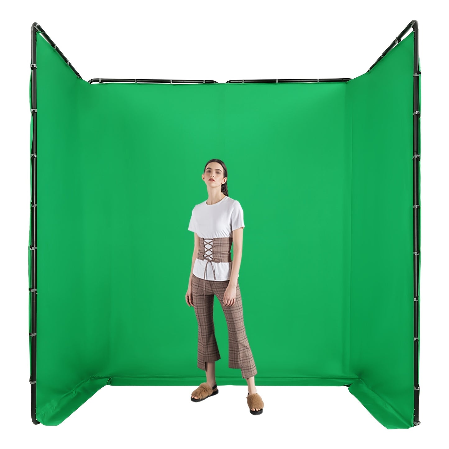 Groen Scherm – Backdrop – Achtergronddoek – Fotostudio Doek – Videostudio Achtergrond – Verstelbare Standaard – Groot Formaat 2,4x4 Meter – Lichtgewicht & Duurzaam