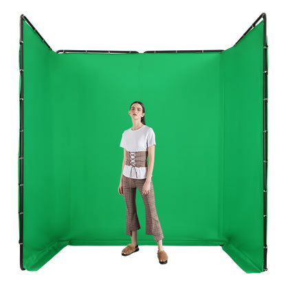 Groen Scherm – Backdrop – Achtergronddoek – Fotostudio Doek – Videostudio Achtergrond – Verstelbare Standaard – Groot Formaat 2,4x4 Meter – Lichtgewicht & Duurzaam