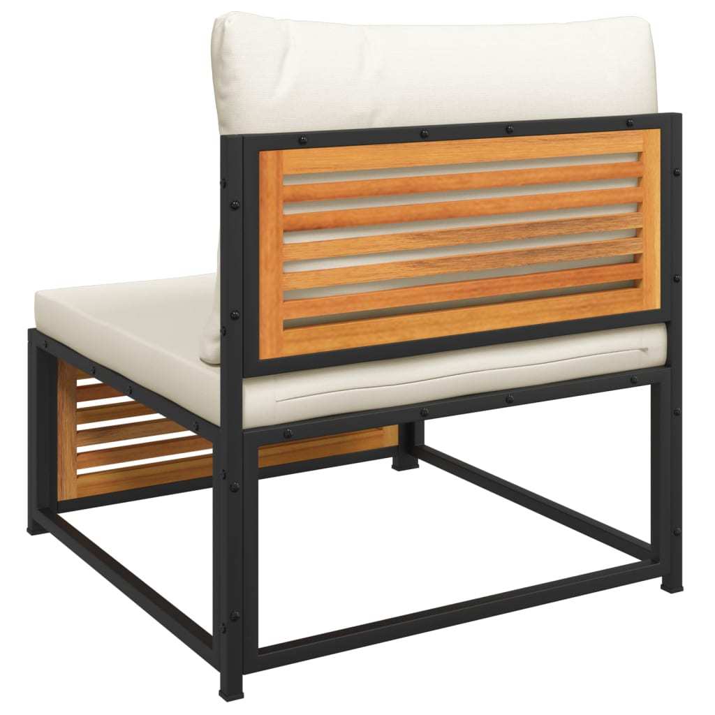 Tuinstoel – Tuinstoel – Balkonstoel – Loungestoel – Stoel Zonder Armleuningen – Massief Acaciahout – Inclusief Comfortabele Kussens