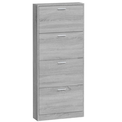 Schoenenkast – Schoenenrek – Schoenopberger – Schoenmeubel – Schoenhouder – Grijs Sonoma – Ruimtebesparend Ontwerp – Houtcomposiet & Hardhout