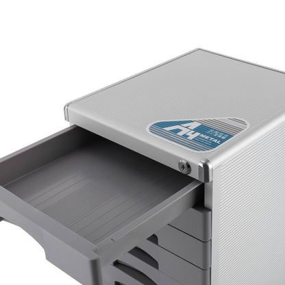 Ladeblok – Ladekast – Archiefkast – Rolcontainer – Opbergkast – 7 Lades – Met Slot en Sleutels – Aluminiumlegering – Compacte Desktop Organizer 30x36x40,5 cm