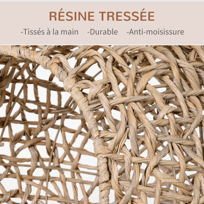 Kattenmand – Kattenbed – Kattenhuis – Kattenkussen – Kattenhol – Beige Kleur – Ø 52 x 58 cm – Duurzaam Imitatie Rattan Resin