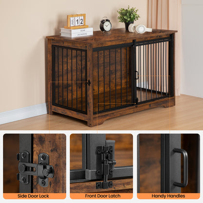 Hondenhok – Hondenbench – Hondenkooi – Hondenhuis – Kennel – Dubbele Deuren – Robuuste Stalen Buizen – 60x100x68 cm – Draagt Tot 100 kg
