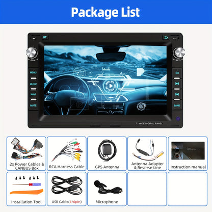 Android Autoradio – Multimedia Systeem – Inbouw Radio – Navigatie Systeem – Touchscreen Radio – 7-inch HD Display – Achteruitrijcamera Met Microfoon
