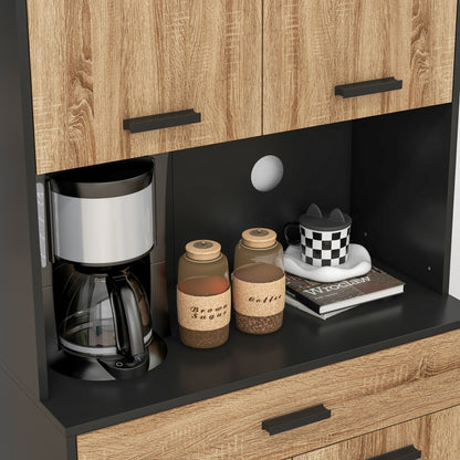 Keukenkast – Keukenbuffet – Opbergkast – Dressoir – Kast – Industrieel Design – 80x40x180 cm – Kabeldoorvoer