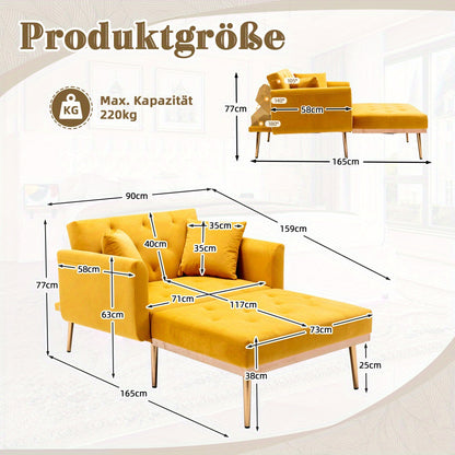 Relaxfauteuil – Relaxstoel – Loungefauteuil – Verstelbare Fauteuil – Leunstoel – Verstelbare Rugleuning – Luxe Velvet Bekleding – Maximaal 220 kg Belastbaar