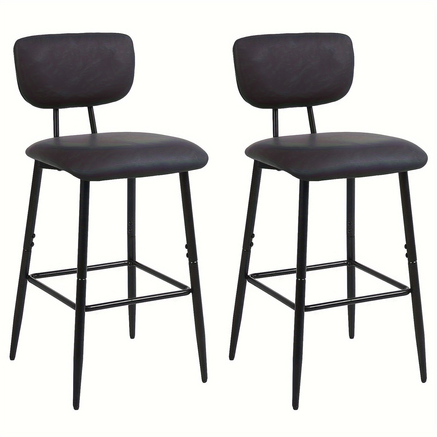 Barstoel – Barkruk – Barstoel Kruk – Barkrukken – Barstoel Stoel – Set van 2 – Verstelbare Zithoogte 66 cm – Met Metalen Frame en Kunstleren Bekleding