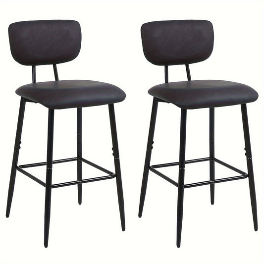 Barstoel – Barkruk – Barstoel Kruk – Barkrukken – Barstoel Stoel – Set van 2 – Verstelbare Zithoogte 66 cm – Met Metalen Frame en Kunstleren Bekleding