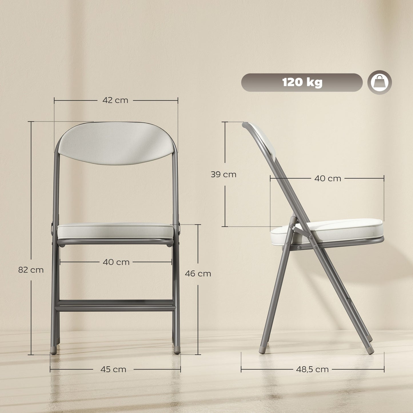 Klapstoel – Opvouwbare Stoel – Campingstoel – Inklapbare Stoel – Tuinstoel – Set van 4 – Met Metalen Frame – Comfortabele Koordstof Bekleding