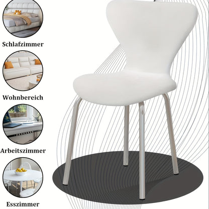 Eetkamerstoelen – Stoelen – Stoel – Zithoekstoelen – Eettafelstoelen – Set van 2 Zwart – Fluwelen Bekleding – Ergonomisch Met Metalen Frame – Zithoogte 40 cm