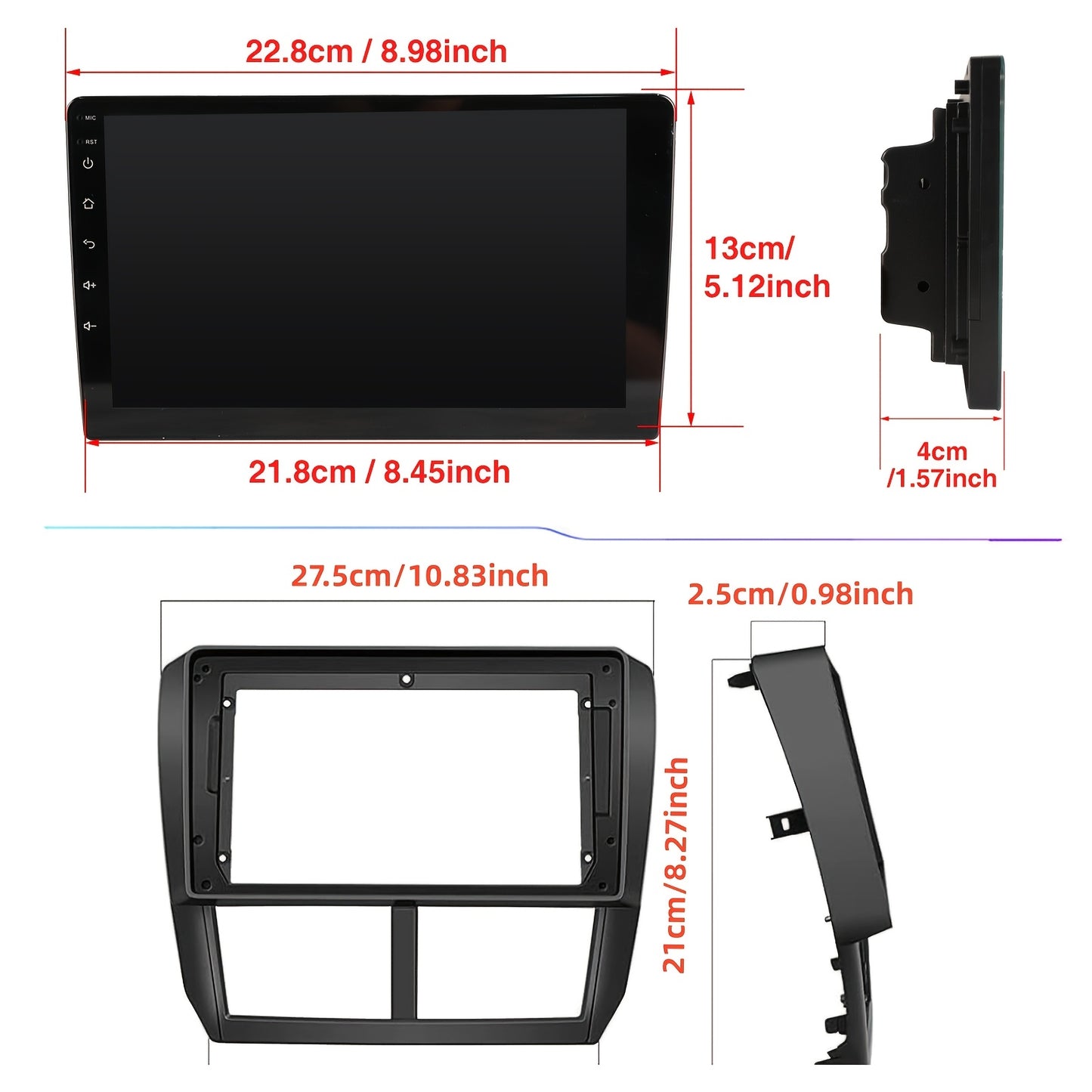 9 inch Android Car Radio – 2-DIN Multimedia Systeem – Touchscreen Autoradio – Navigatie Radio – Bluetooth Receiver – 9 inch IPS Scherm – 4GB RAM & WiFi Connectivity
