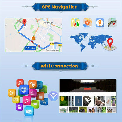 Android 15 Autoradio – Multimedia Systeem – Navigatie – Bluetooth Radio – Touchscreen Radio – 7 Inch HD Scherm – Draadloze CarPlay & Android Auto – Inclusief AHD Achteruitrijcamera & Microfoon