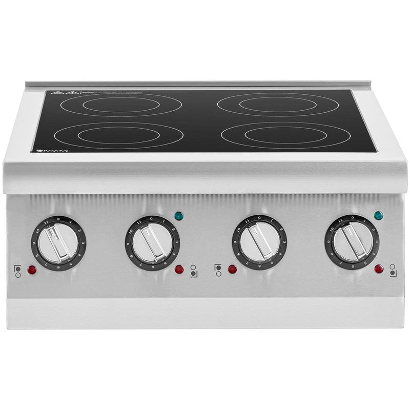 Inductiekookplaat – Inductie Kookplaat – Elektrische Kookplaat – Vrijstaande Kookplaat – Inbouw Kookplaat – 4 Kookzones – 6000W Vermogen – Roestvrij Staal & Keramisch Glas