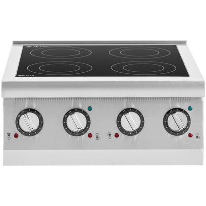 Inductiekookplaat – Inductie Kookplaat – Elektrische Kookplaat – Vrijstaande Kookplaat – Inbouw Kookplaat – 4 Kookzones – 6000W Vermogen – Roestvrij Staal & Keramisch Glas