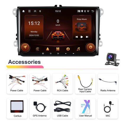 9-inch Autoradio – Android Auto Radio – GPS Navigatie – Double DIN Radio – 9 Inch Touchscreen – Android 13 Systeem – Draadloze CarPlay – Achteruitrijcamera & SWC Ondersteuning