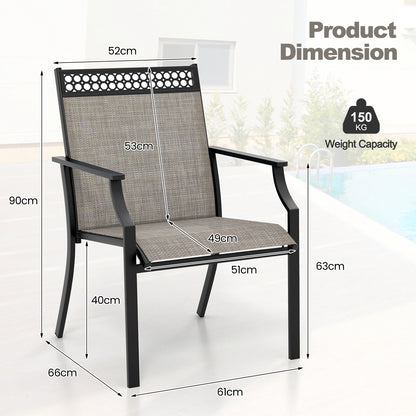 Tuinstoelen – Buitensstoelen – Tuinzetel – Balkonstoelen – Terrasstoelen – Weerbestendig – Hoog Rugleuning Met Armleuningen