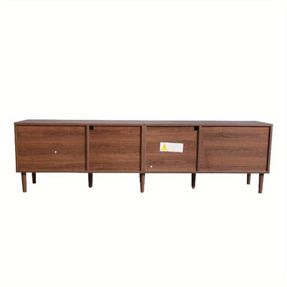 180cm TV Meubel – Tv Stand Living Room – Meubel Tv Met Rattan Lades – Tv Kast Met Glasdeuren – Entertainment Center – Metaal Frame – Stijlvol Design