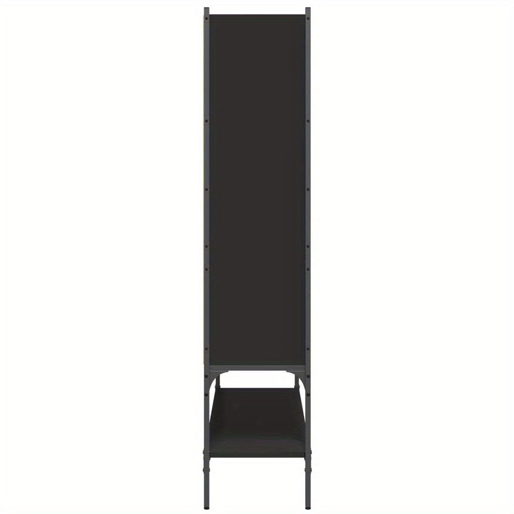 Boekenkast – Opbergkast – Boekenrek – Wandkast – Vakkenkast – Zwart – Hout – 102x30x141,5 cm – Stevig & Ruimtebesparend