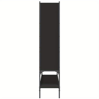 Boekenkast – Opbergkast – Boekenrek – Wandkast – Vakkenkast – Zwart – Hout – 102x30x141,5 cm – Stevig & Ruimtebesparend