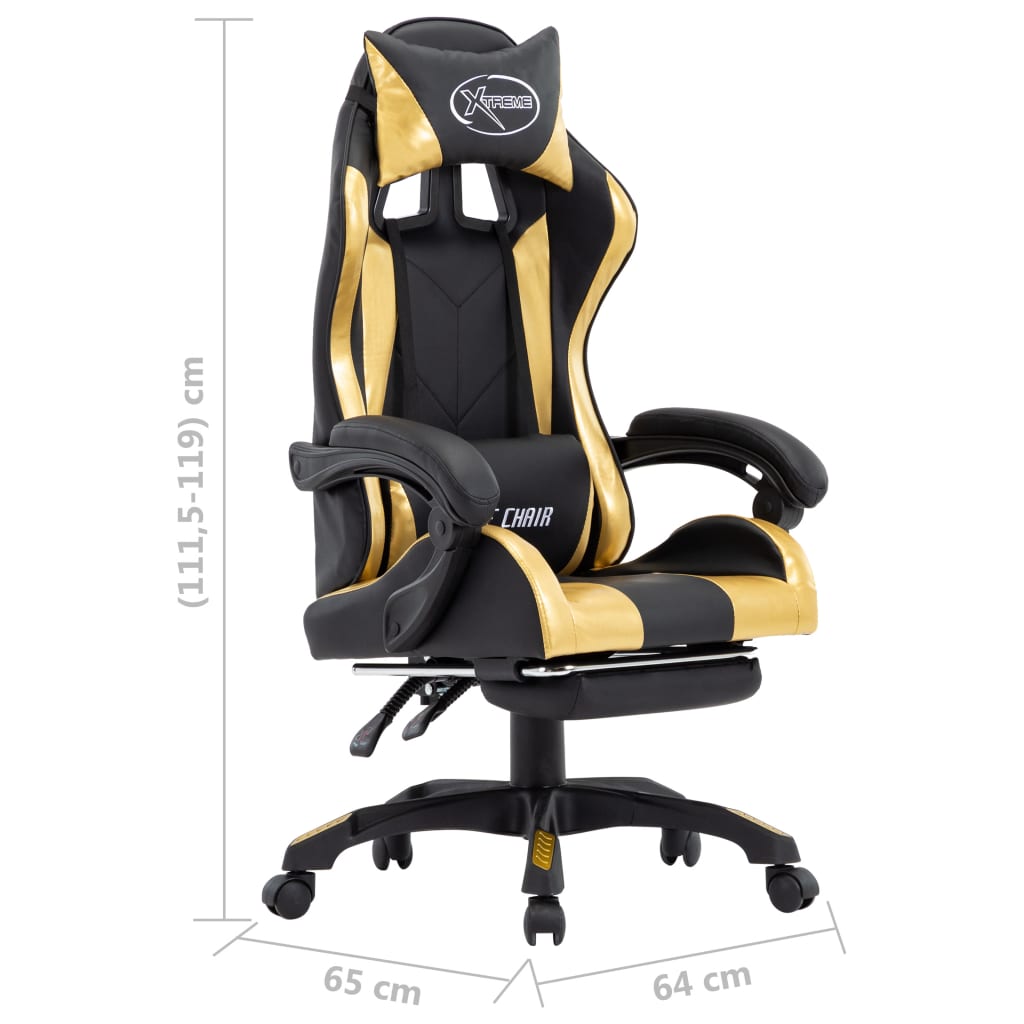 Gamestoel – Gaming Stoel – Game Stoel – Gaming Chair – Racestoel – Verstelbare Rugleuning – Inklapbare Voetsteun – Kunstleren Bekleding – 360° Draaibaar
