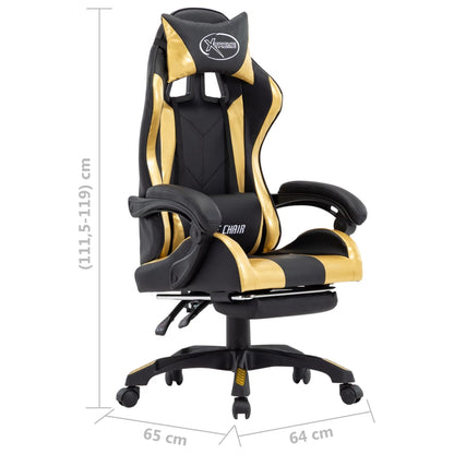 Gamestoel – Gaming Stoel – Game Stoel – Gaming Chair – Racestoel – Verstelbare Rugleuning – Inklapbare Voetsteun – Kunstleren Bekleding – 360° Draaibaar