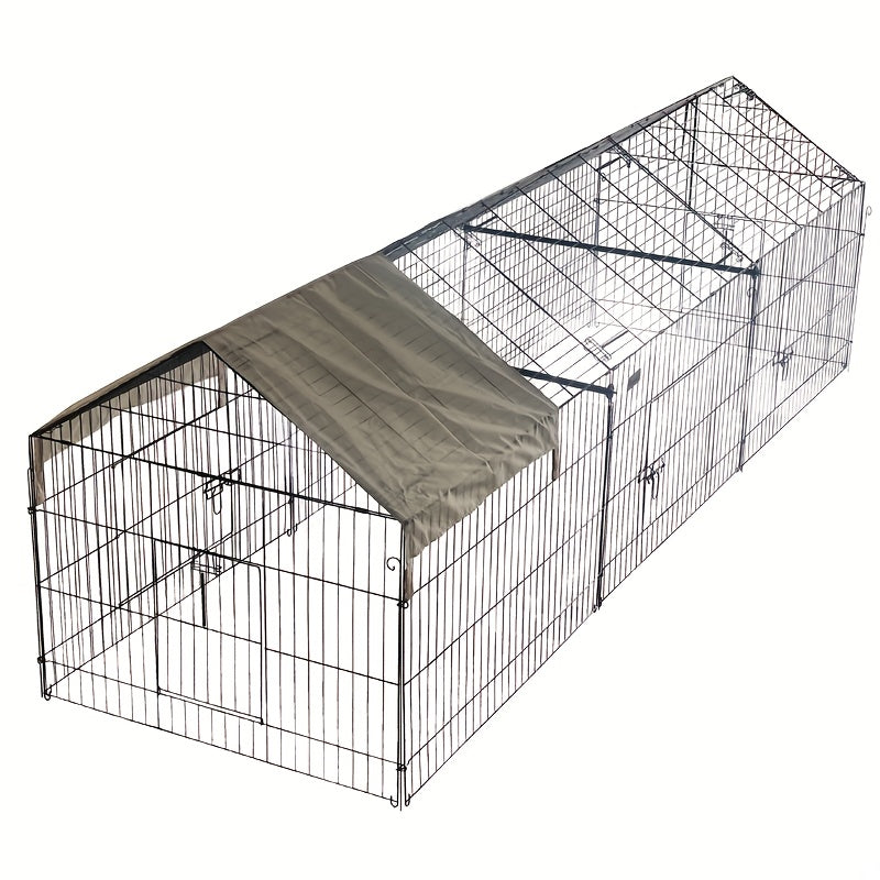 Portable Poultry Cage Measuring 3.3meter×101.6cm×101.6cm with a Waterproof Cover, Designed As a Chicken Run for Outdoor Use, Suitable for Various Farm Animals Like Rabbits And Ducks.