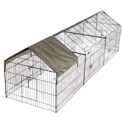 Portable Poultry Cage Measuring 3.3meter×101.6cm×101.6cm with a Waterproof Cover, Designed As a Chicken Run for Outdoor Use, Suitable for Various Farm Animals Like Rabbits And Ducks.