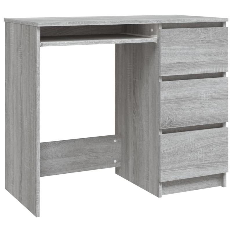 Bureau – Computertafel – Schrijftafel – Werkbureau – Laptoptafel – Grijs Sonoma Eiken – Compact 90x45x76 cm – Duurzaam Hardhout