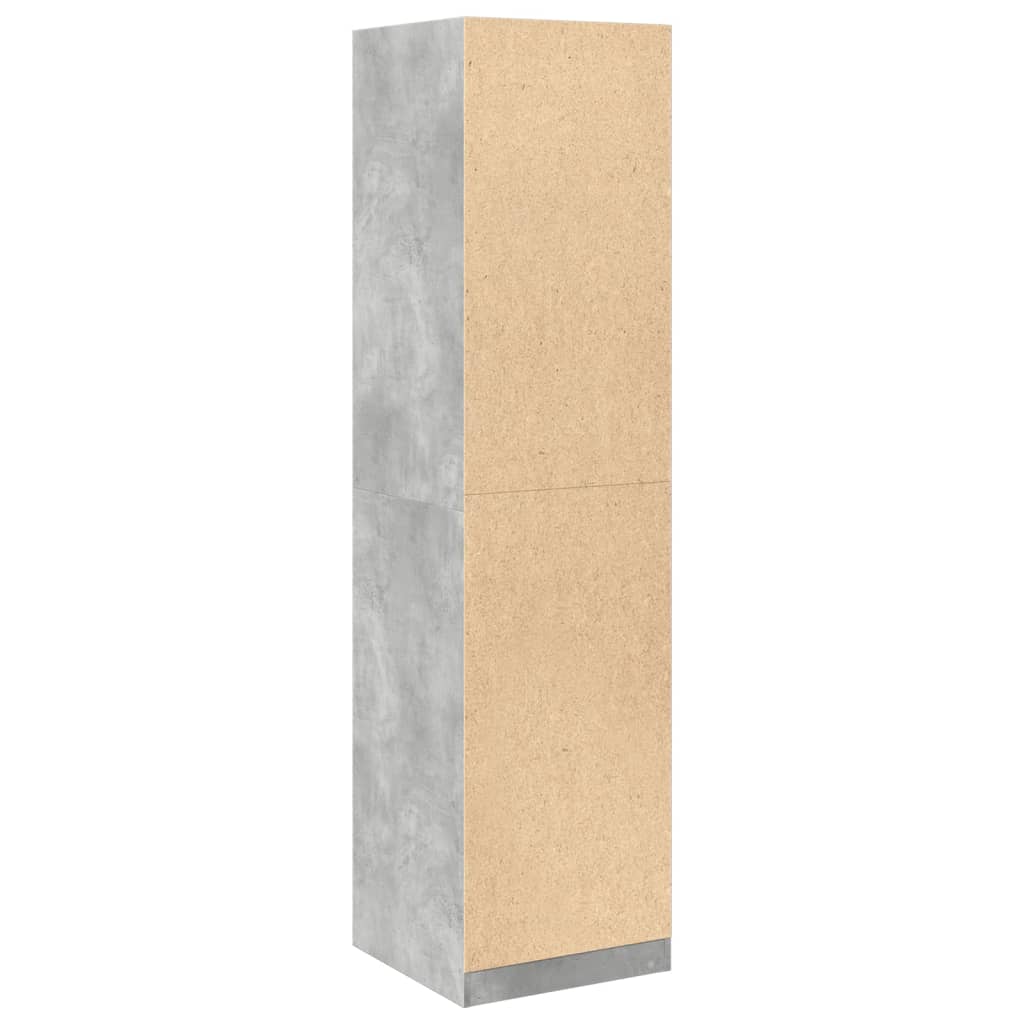 Kledingkast – Garderobekast – Kleerkast – Opbergkast – Dichte Kast – Betonlook – Compact 50x50x200 cm – Hoogwaardig Verwerkt Hout