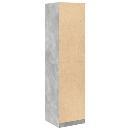 Kledingkast – Garderobekast – Kleerkast – Opbergkast – Dichte Kast – Betonlook – Compact 50x50x200 cm – Hoogwaardig Verwerkt Hout