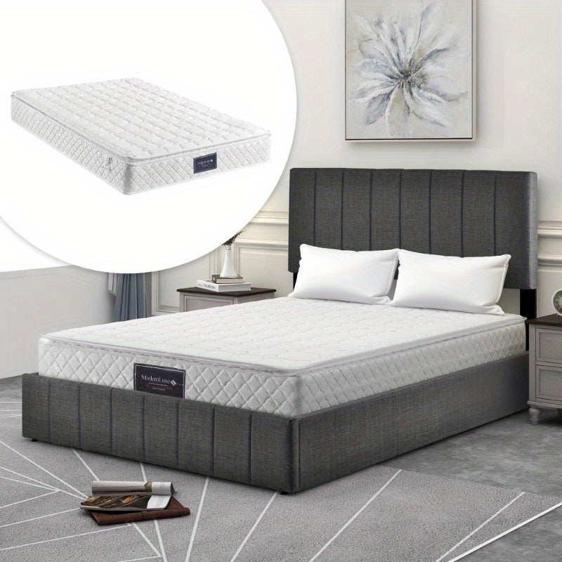 Opbergbed – Opbergboxspring – Gestoffeerd Bed – Tweepersoonsbed – Platformbed – Hydraulisch Systeem – Verstelbaar Hoofdeinde – Metalen Frame – Inclusief Matras – Ruimtebesparend