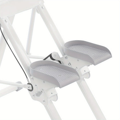 Foldable Manual Stair Stepper Machine - White Vertical Exercise Climber with Adjustable Resistance, Control & Space-Saving Design for Home Gym, Non- Stair Climber for Cardio, Strength Training, Compact Workout Equipment