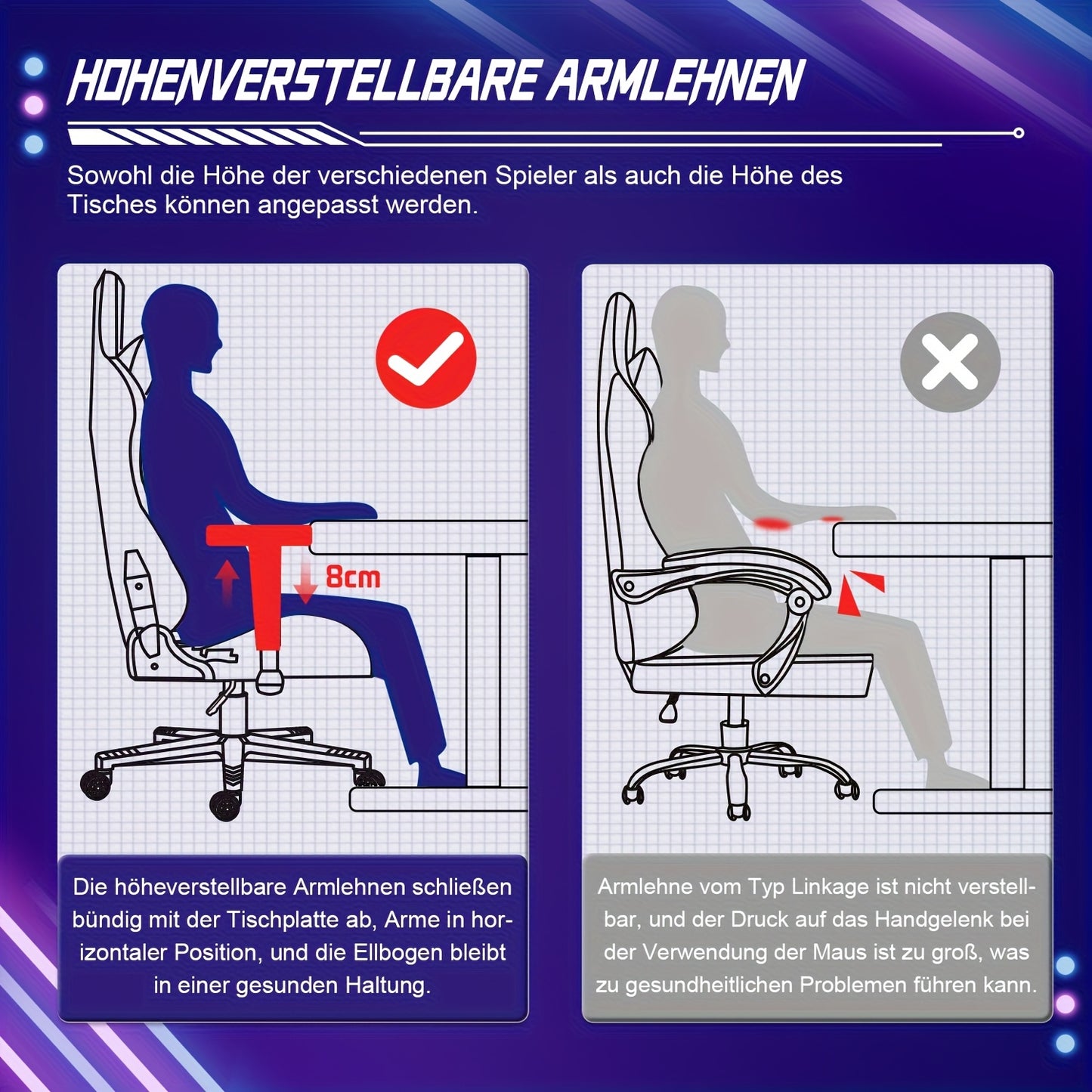 Ergonomische Gamingstoel – Bureaustoel – Gamestoel – Draaistoel – Kantelstoel – Variant Optie 3 – Kantelfunctie 170 Graden – Verstelbare Lendensteun en Hoofdsteun