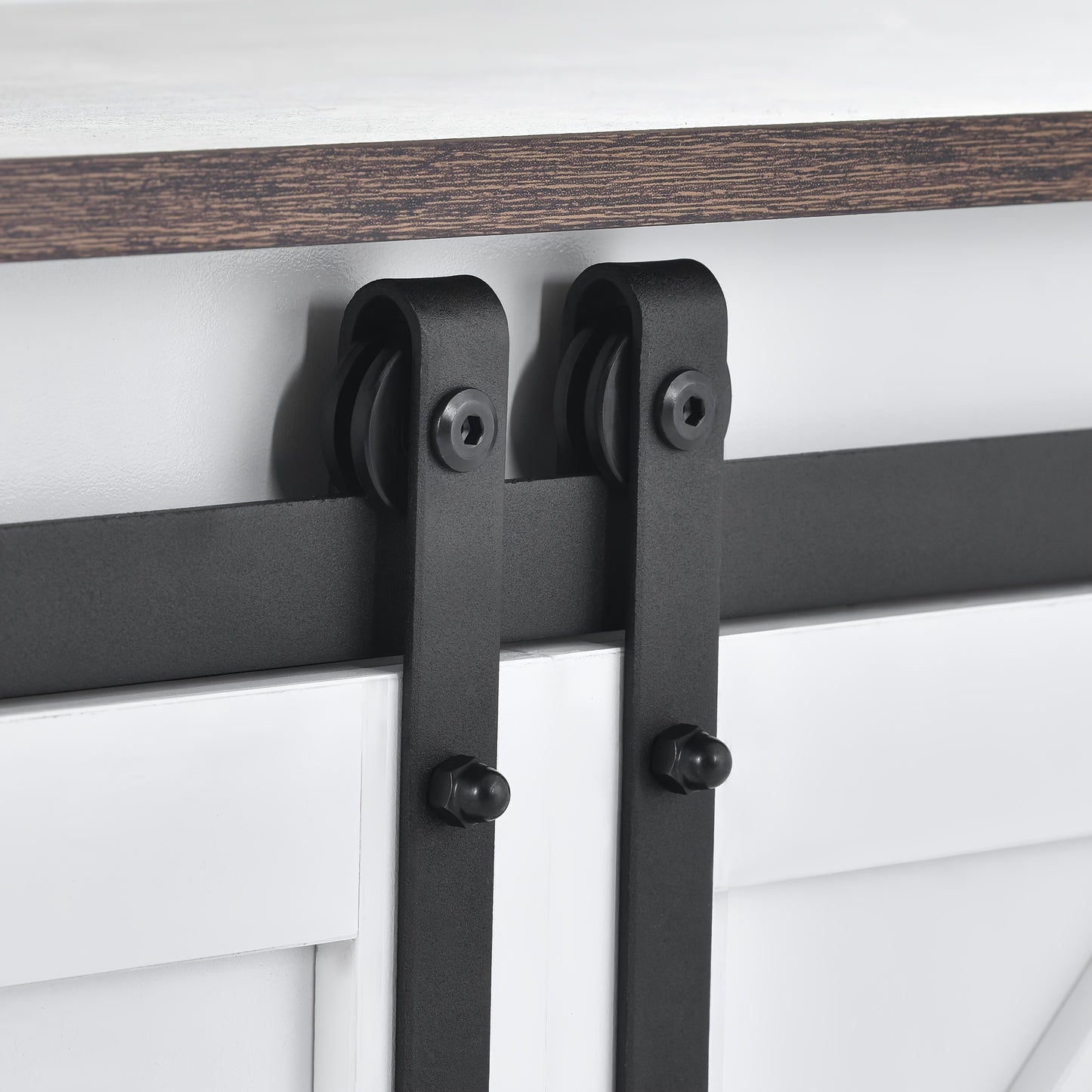 tv meubel – tv kast – tv meubelen – lowboard – dressoir – Wit – Met 2 schuifdeuren – Verstelbare planken