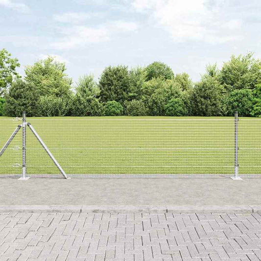 Solid Fence with post Silvery 0.6 x 25m steel,  Durable Barrier, Heavyduty Build, Decorative Barrier, Steel Gate, Homeowners