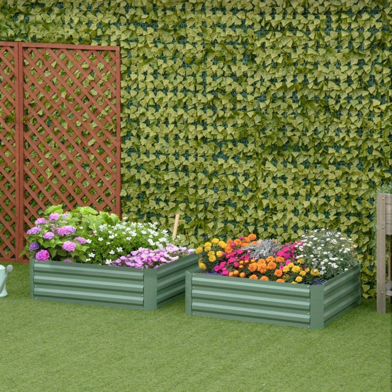 Verhoogd Tuinbed – Moestuinbak – Plantenbak – Bloembak – Balkonbak – Gegalvaniseerd Staal – 100x100x30 cm – Roestbestendig – Eenvoudige Montage