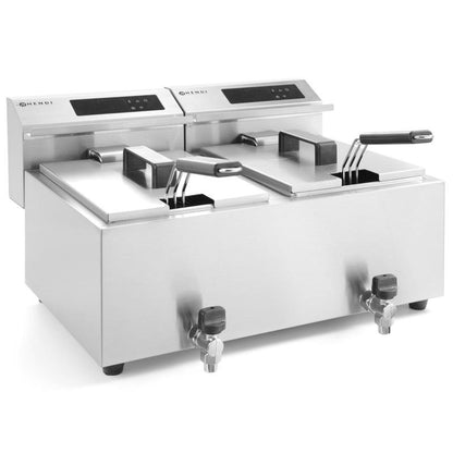 Deep Fryer with Digital Panel Mastercook with Faucet 2X8L 2X3500W - QUORE