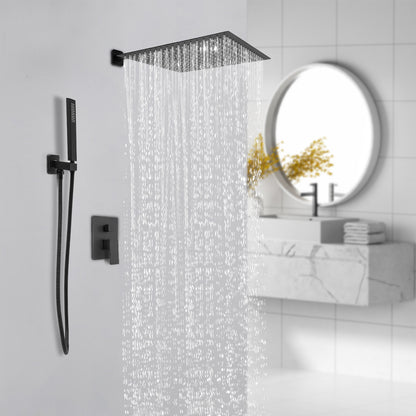 Doucheset – Regendouche – Douchekop – Douchekraan – Handdouche – Inbouw – Hoogwaardig RVS & Messing – Matzwart Design